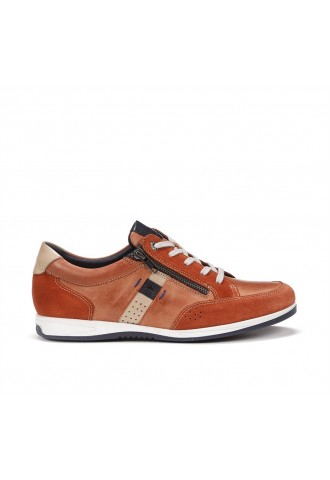 BASKET EN CUIR ORANGE/ F1282