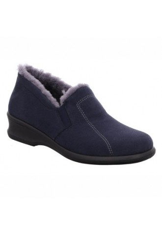 PANTOUFLE FOURREE BLEUE/...