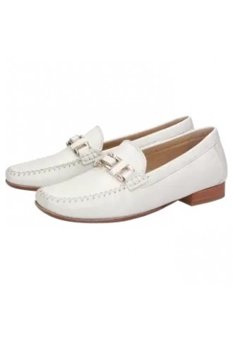 MOCASSIN CUIR BLANC/ CAMBRIA