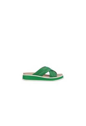 MULE BRIDES CROISEES CUIR VERT