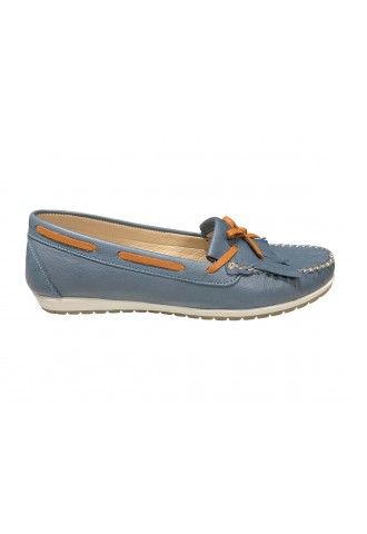 MOCASSIN CUIR BLEU