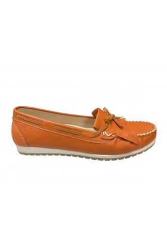 MOCASSIN CUIR COULEUR BRIQUE