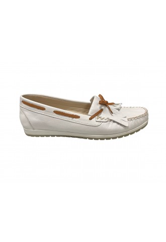 MOCASSIN CUIR BLANC