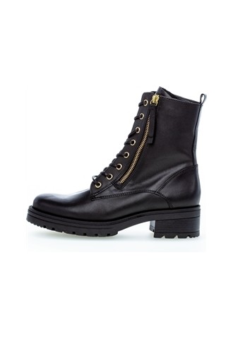 BOOTS A LACET CUIR NOIRE/...