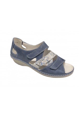 SANDALE CUIR BLEUE
