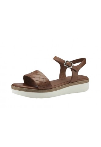NU-PIED EN CUIR MARRON