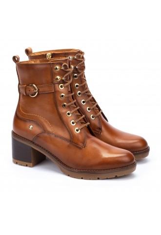 BOOTS A TALON CUIR MARRON/...