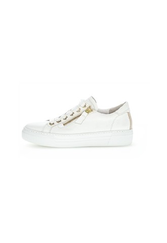 BASKET ZIP CUIR BLANC/...