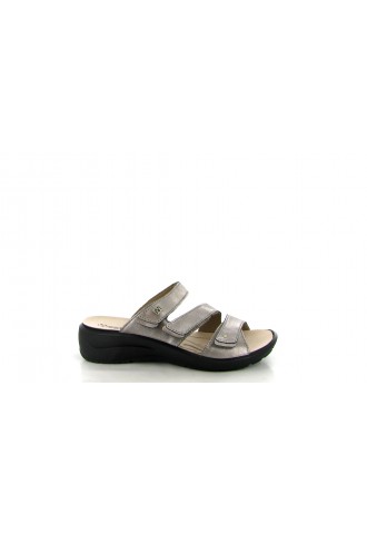 MULE EN CUIR PLATINE/...