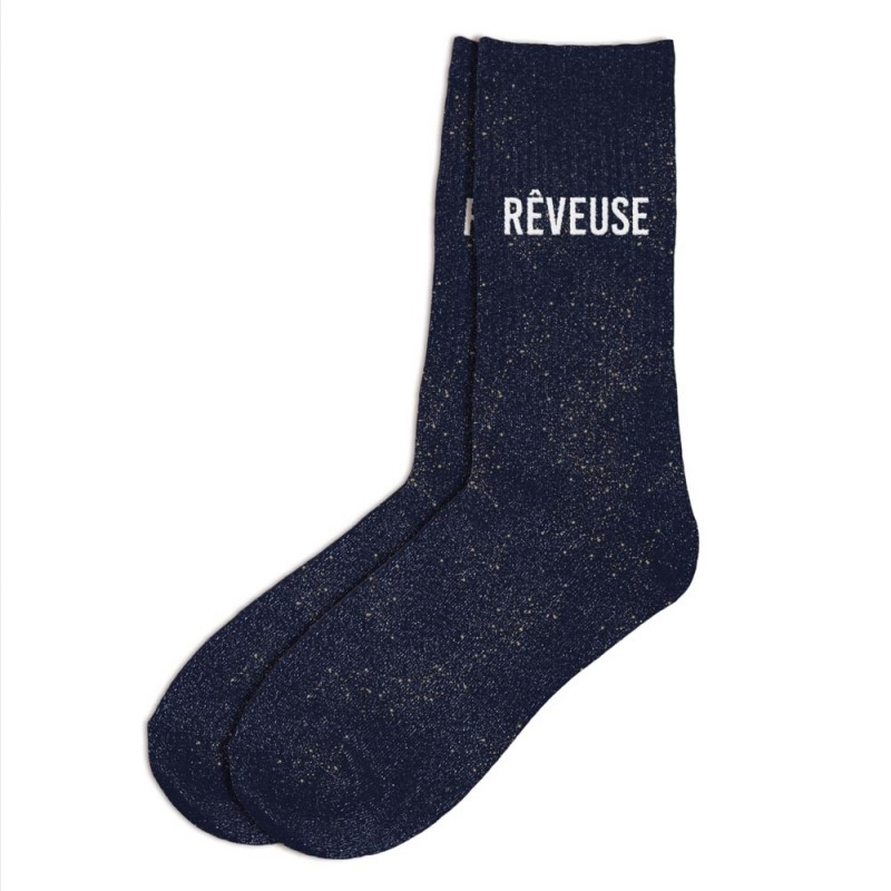 Chaussettes Paillettes Loveuse - Taille 36-42 - Rose Brillant - Hiver Chaud - Cadeau Original Femme