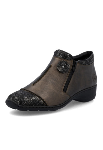 BOTTINE CUIR BRONZE DOUBLE ZIP