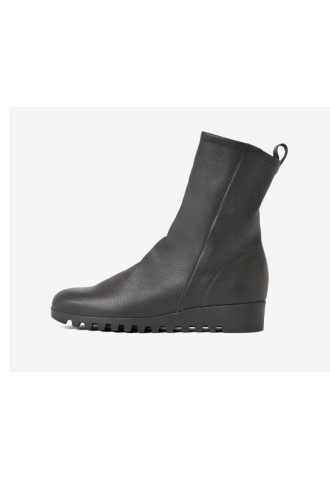 BOTTINE MONTANTE A ZIP CUIR...