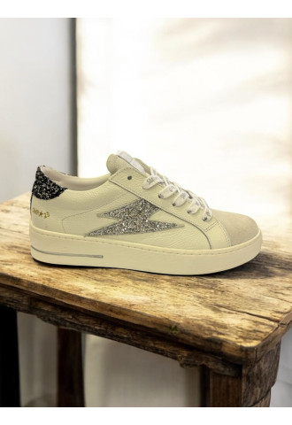 BASKET TENDANCE CUIR BLANC...