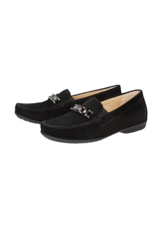 MOCASSIN CUIR VELOURS NOIR...