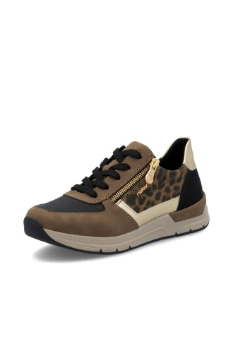 SNEAKERS ZIPPE MODE MARRON...