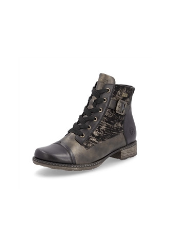 BOTTINE EN CUIR NOIR ET...