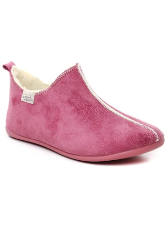 CHAUSSON  FOURRE ROSE LAINE...