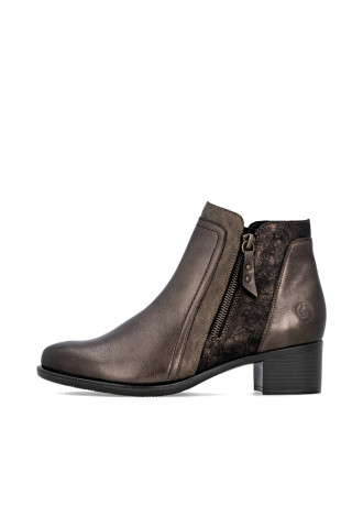 BOTTINE A TALON ZIPPEE BRONZE