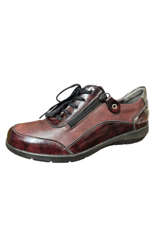 BASKETS CUIR BORDEAUX/ 6685