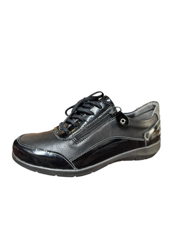 BASKETS CUIR NOIR/ 6685