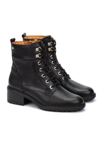 BOTTINES A TALON CUIR NOIR/...