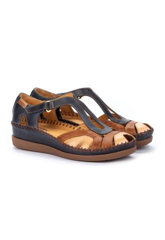 SANDALES COMPENSEE BLEU/...