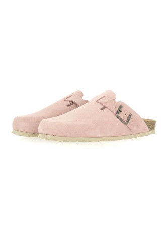 MULE SABOT EN NUBUCK ROSE PALE