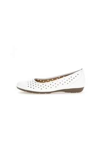 BALLERINE CUIR PERFOREE BLANC