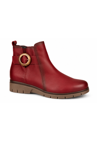 BOTTINES ROUGES EN CUIR-...