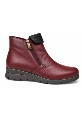 BOTTINE ROUGE EN CUIR-...