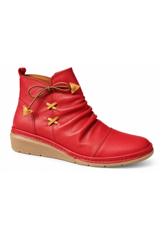 BOTTINE CUIR ROUGE TALON...