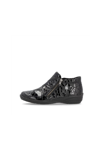 BOOTS DOUBLE ZIP CUIR VERNI...