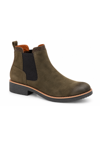 BOTTINE NUBUCK KAKI...