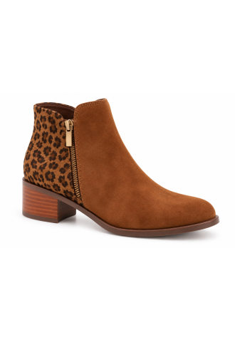 BOTTINE NUBUCK MARRON-...