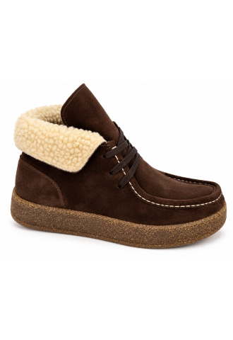 BOTTINE NUBUCK MARRON-...