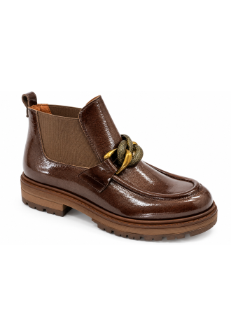 BOTTINE CUIR VERNI MARRON